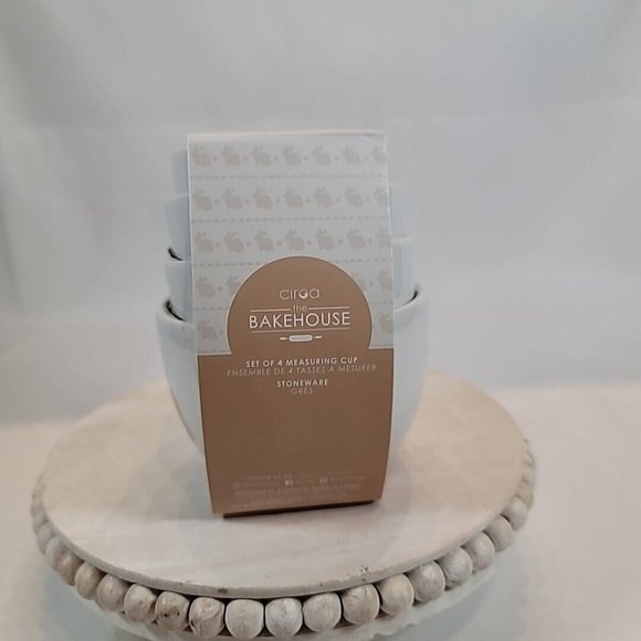 Bakehouse Set Of 4 Easter Rabbit Bunny Ceramic Stacking Measuring Cups NEW - Picture 2 of 6